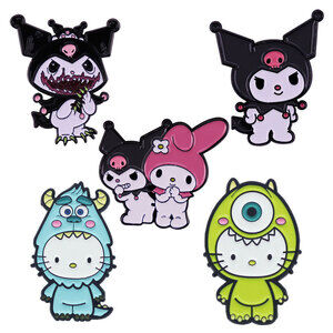 Hello Kitty Kuromi Sullivan Wazowski Monster 5 Enamel Pins